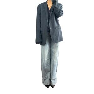 Zara Man Tailored Fit Blue Pinstripe Blazer Size 40R